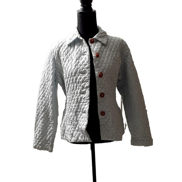 Kiko Women’s  Blue Jacket  100% Silk Women's Size  M Embroidered # 95 - Picture 1 of 5